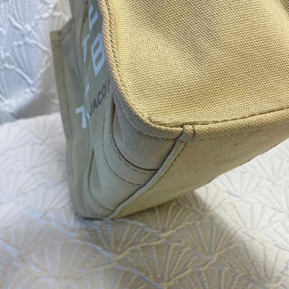 Marc Jacobs The Tote‎ Bag Cream Tan w/Black adjustable removable Crossbody Strap - Picture 11 of 16